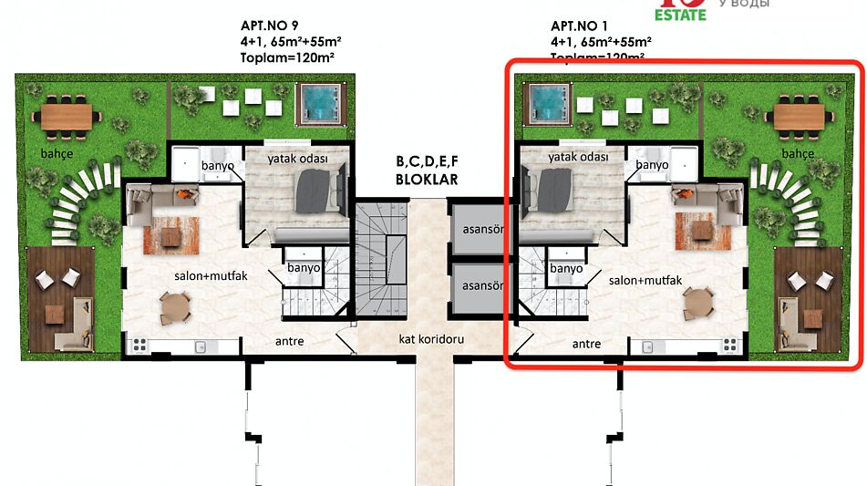 Гарден-дублекс  в Oba Privilege!
