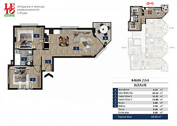 Квартира 2+1 видом на море!