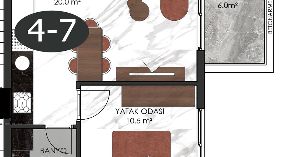 Евродвушка в клубном доме в Оба!