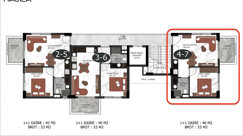 Евродвушка в клубном доме в Оба!