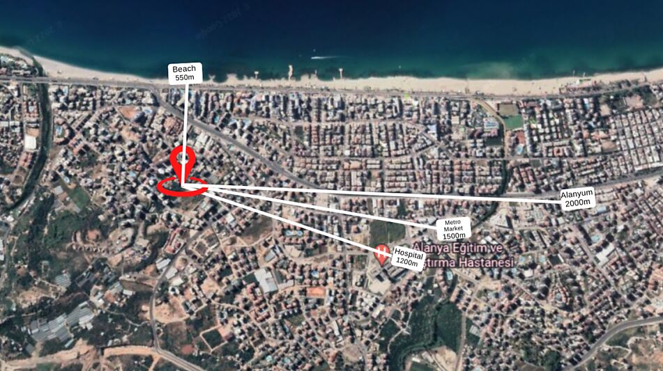 Видовая 1+1 в VELUXE REZİDENCE