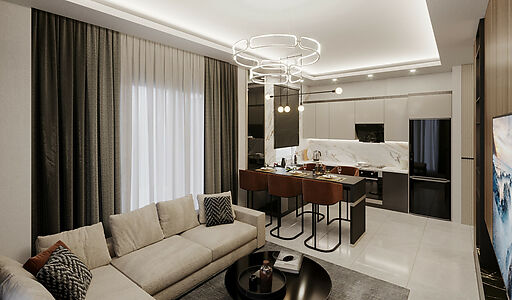 Видовая 1+1 в VELUXE REZİDENCE