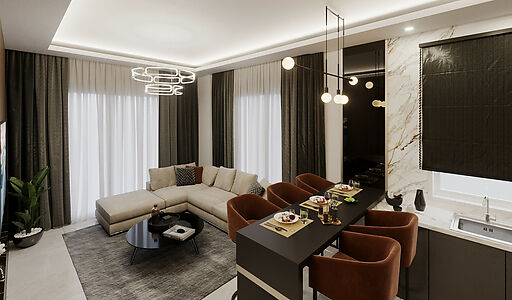 Видовая 1+1 в VELUXE REZİDENCE