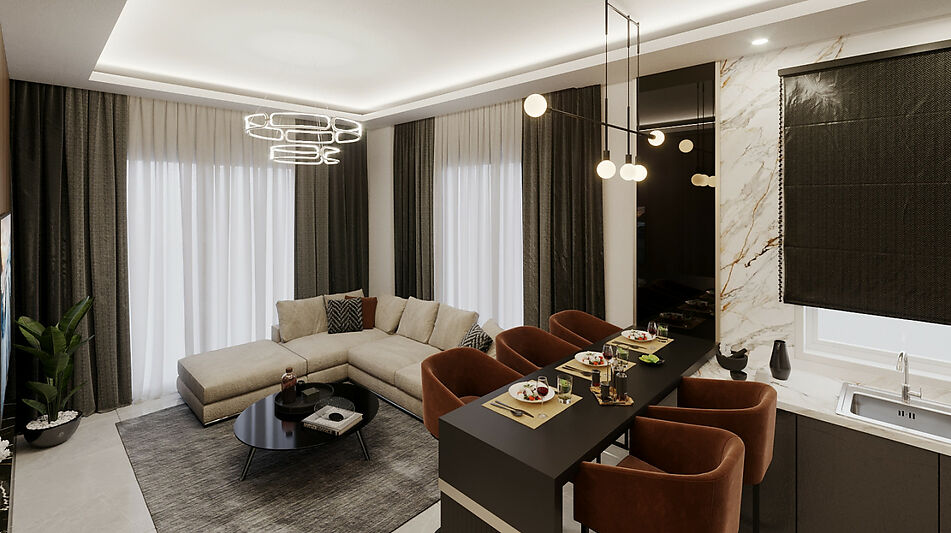 Видовая 1+1 в VELUXE REZİDENCE