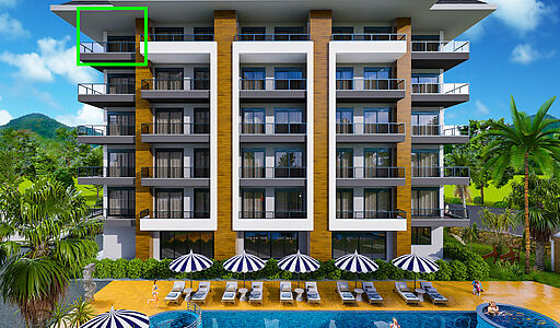 Видовая 1+1 в VELUXE REZİDENCE