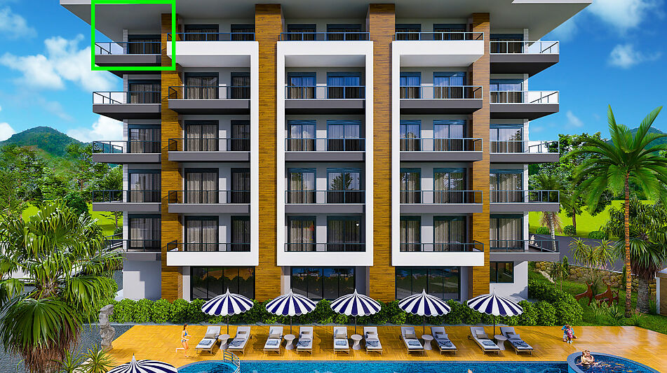 Видовая 1+1 в VELUXE REZİDENCE