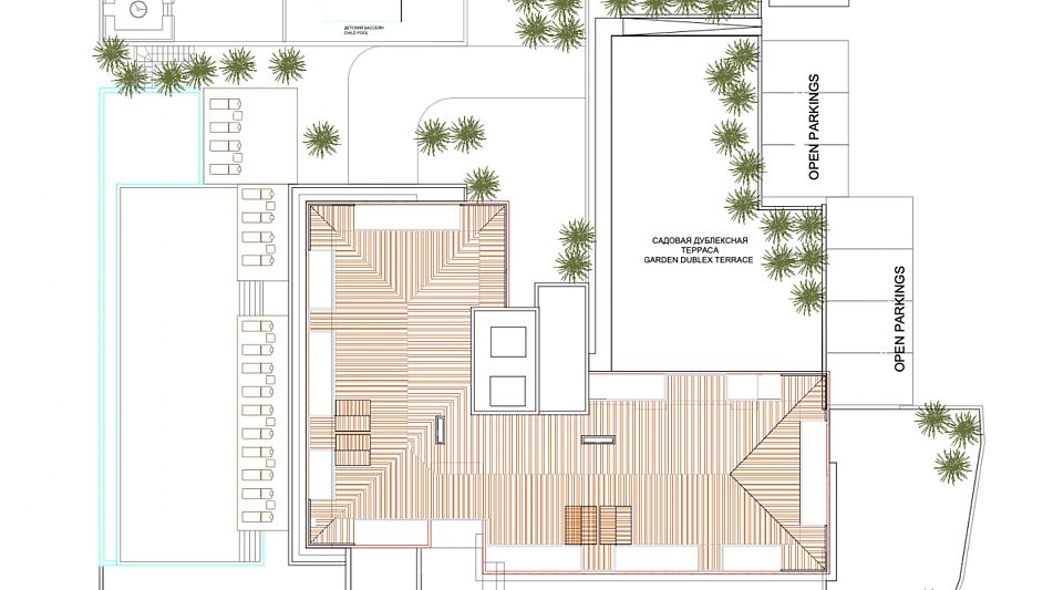 Гарден-дублекс с террасой и садом