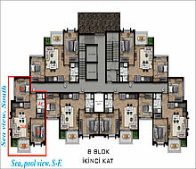 Недорогая 2+1 с видом на море!