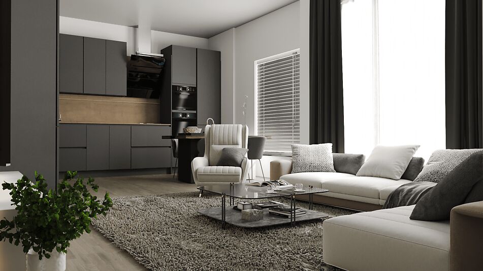 Недорогая 2+1 с видом на море!