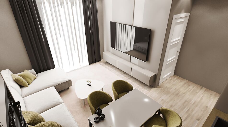 Недорогая 2+1 с видом на море!