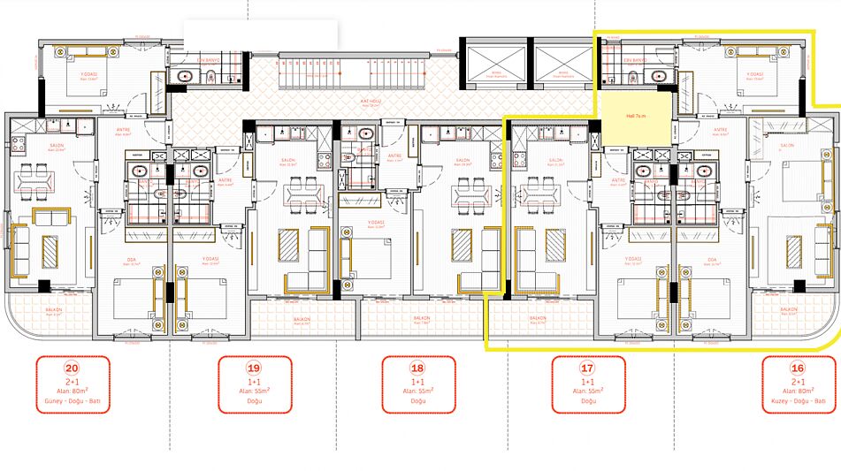 Линейная 5-ти комн. в Махмутларе!