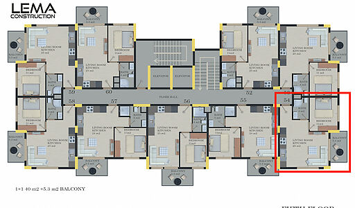 Угловая 1+1 с видом на море!