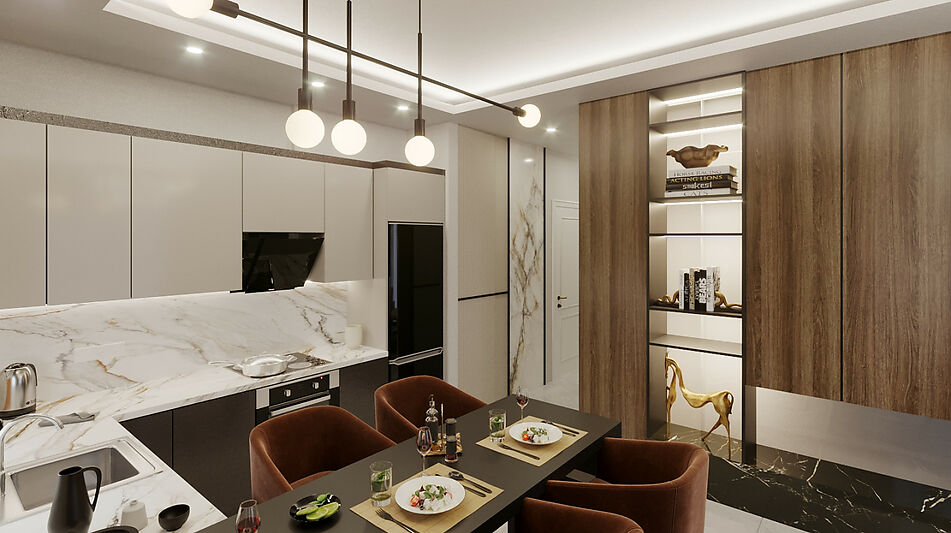 Двухкомнатная в VELUXE RESİDENCE