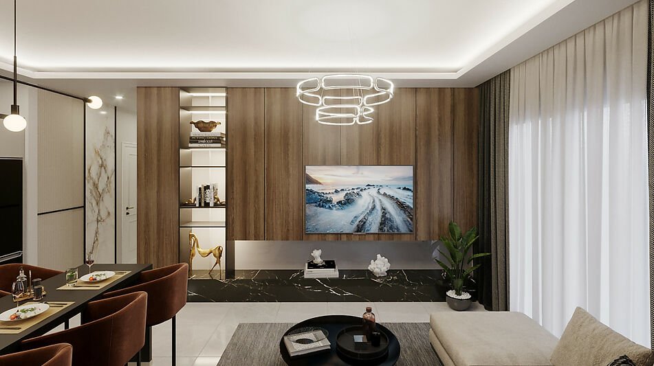 Двухкомнатная в VELUXE RESİDENCE