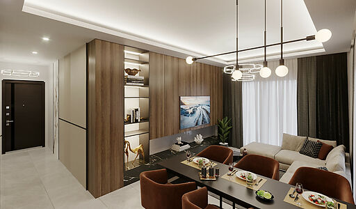 Двухкомнатная в VELUXE RESİDENCE