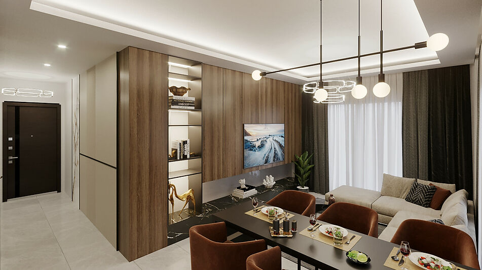 Двухкомнатная в VELUXE RESİDENCE