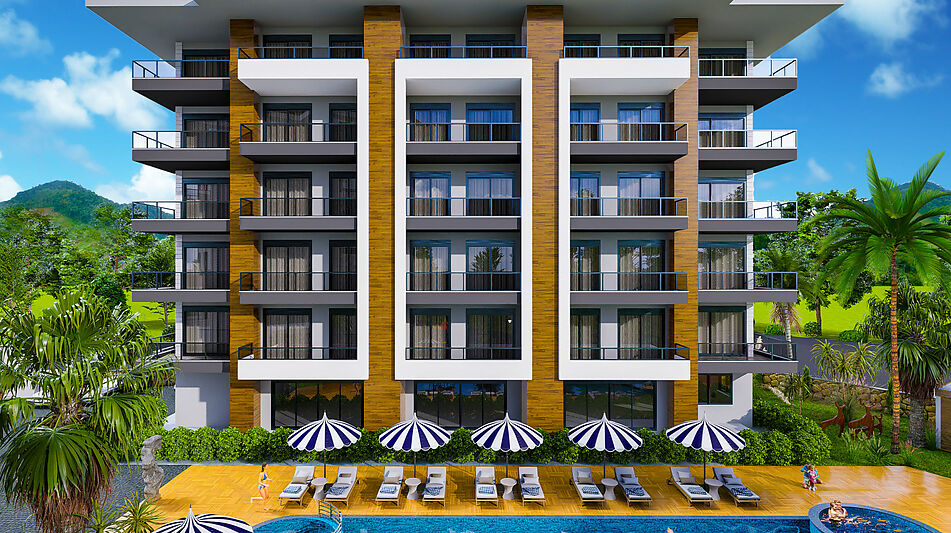 Двухкомнатная в VELUXE RESİDENCE