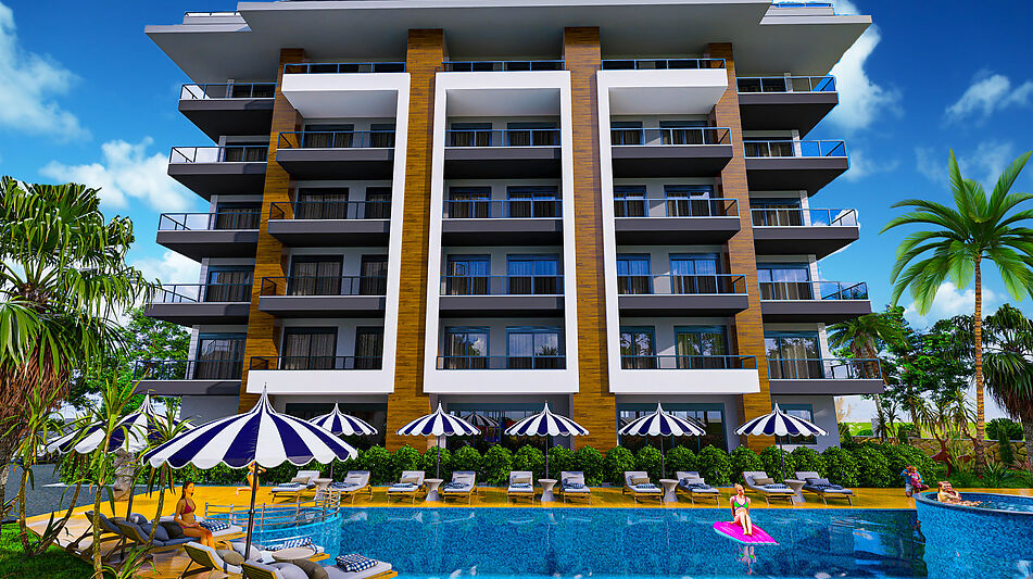 Двухкомнатная в VELUXE RESİDENCE