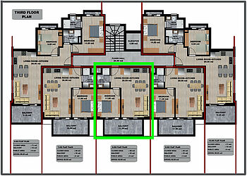 Двухкомнатная в VELUXE RESİDENCE