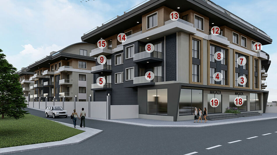 Просторная квартира 3+1 в Оба!