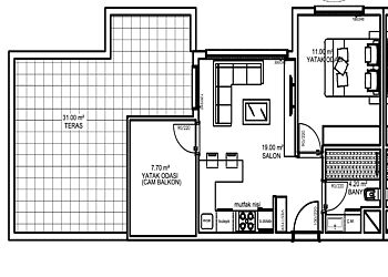 3-х комнатная квартира с террасой