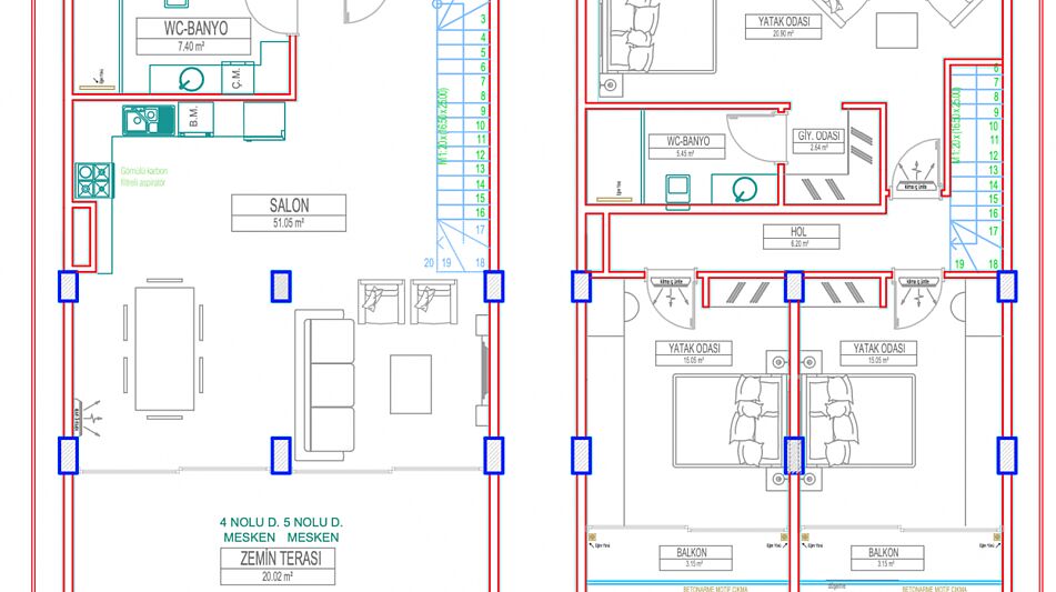 Торцевой Таунхаус 3+1. Каргыджак.
